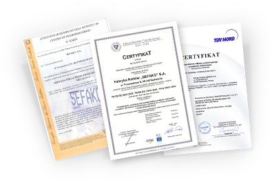 View SEFAKO&#039;s certificates